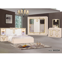 Ensemble de Meubles de Chambre de Luxe Complet, Style Africain, Beige et Blanc, Très Grand Lit Master, Fabrication Guangdong