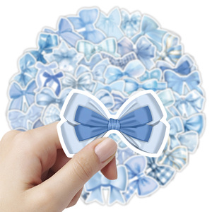 Pegatinas Decorativas Adhesivas con Lazo Azul de Dibujos Animados, Impermeables, Estilo Nórdico, de Alta Calidad - Product Image 2