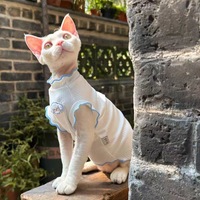 Gilet sans manches en coton pour chat, style Ins, anti-chute de poils, résistant au froid, pour chats sans poils, vêtements pour animaux de compagnie