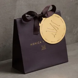 Bán Buôn Giá Rẻ Tùy Chỉnh Sang Trọng Bạc Xám Giấy Bao Bì Túi Mua Sắm Với Chuỗi Khác Nhau Xử Lý Các Loại Cho Giày - Product Image 1