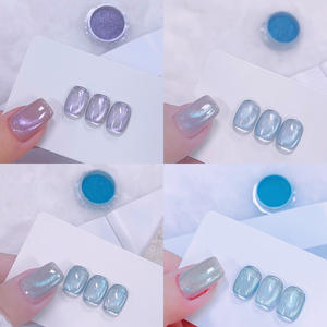 SH 3D titanio Ojo de Gato Azul Polvo de uñas láser polarizado camaleón pigmento de ojo de gato para imán de Arte de uñas - Product Image 1