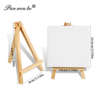 Panwenbo – Lot de 24 mini toiles tendues sur chevalet en bois pour table, idéales pour la peinture et les projets artistiques