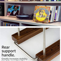 Porte-disque vinyle multifonction, grand boîtier pour cd, support de rangement en bois, séparateur en fer flottant, vente en gros