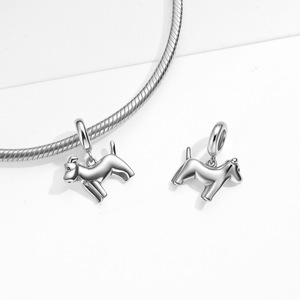 Stylish and <b>cute</b> puppy charm in S925 sterling silver suitable for DIY <b>bracelets</b> and pendants for women - Product Image 2