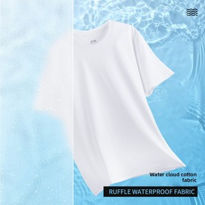 T-Shirt <span class=keywords><strong>Bianca</strong></span> Oversize con Collo Tondo, Impermeabile, Antimacchia, Protezione UV, OEM, Maglietta Sportiva Estiva - Product Image 3