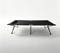 Lit de camping pliable pour adultes, avec oreiller, poches latérales, facile à installer, sac de transport pour le camping