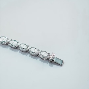 Cadena de tenis Qinglong Jewelry con diamantes cultivados en laboratorio de corte ovalado de 3mm y 4mm, pulsera de tenis de oro macizo de 14k y 18k, precio de fábrica al por mayor - Product Image 5