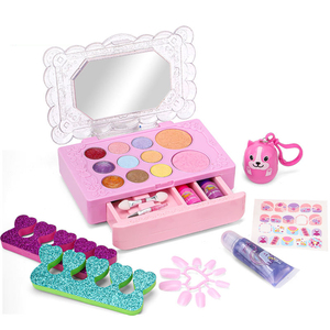 Zhorya set regalo per <span class=keywords><strong>pennelli</strong></span> da trucco per bambini finti di giocare kit giocattolo cosmetico rosa - Product Image 1
