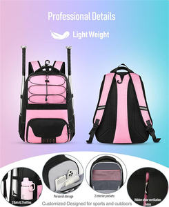 Sac de sport professionnel pour enfants et jeunes, sac à dos personnalisé pour le baseball et le softball avec compartiment à chaussures pour la randonnée et le camping - Product Image 4