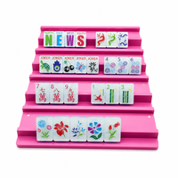 Ensemble de Mahjong Américain de Luxe Ludique pour Club de Plage, Bleu Nacré, 160 Tuiles, 1,42 Pouces, Gravé Double Face, Portable pour Fête