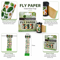 Piège à mouches collant solide commercial intérieur/extérieur, ruban anti-insectes, attrape-insectes en papier, sans produits chimiques, jetable, écologique, anti-UV pour la maison