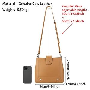 Sac bandoulière AndoBag en cuir véritable pour le quotidien, les trajets, le travail en extérieur, grande capacité, sac seau pour femme, sac à main 1643 - Product Image 4