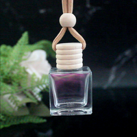 Flacon de parfum en verre transparent automatique de 10 ml, plat, vide, à suspendre, avec logo personnalisé pour désodorisant de voiture
