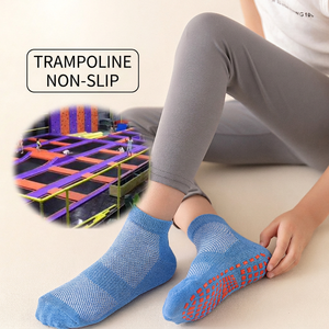 Non Slip Trampoline <b>Socks</b> Breathable <b>Grip</b> Athletic <b>Socks</b> Cushioned Ankle <b>Socks</b> for Indoor Sports Yoga - Product Image 2