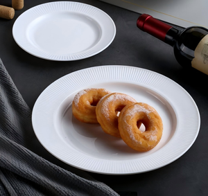 أدوات مائدة من الزجاج الأوبالي على الطراز الأوروبي، أطباق وأوعية وأكواب زجاجية بيضاء - للاستخدام المنزلي والفنادق والمطاعم، آمنة للاستخدام في الميكروويف وغسالة الأطباق - Product Image 1