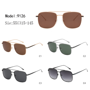 Gafas de Sol Rectangulares Estilo Piloto, Montura Metálica Completa, Lentes Verdes, 100% Protección UV, Unisex, para Adultos, para Exteriores - Product Image 3