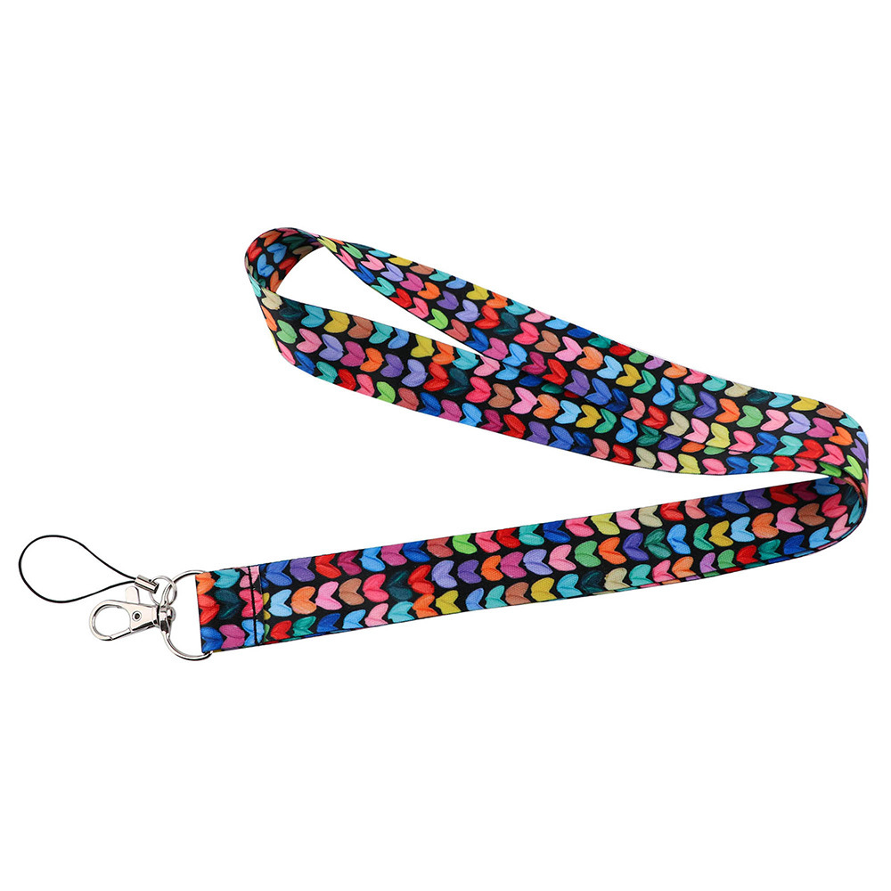 Fashion Heart Shape Design Lanyards Wholesale Promotional Gifts Phone Neck Satin Lanyards Custom Portable ID Card Holder Lanyard Image 3