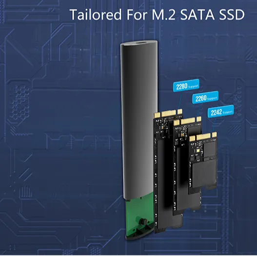 Pulwtop-estación de acoplamiento de aluminio USBC 3,2 GEN2 para disco duro externo, 10Gbps, tipo c, a M.2 NGFF SSD