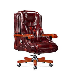 Chaise de bureau ergonomique avec accoudoirs en bois massif - Product Image 4