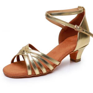 Zapato de baile latino cubano 4,5 cm tacón bajo <span class=keywords><strong>Salsa</strong></span> Bachata zapatos de baile niñas niños zapatos de baile - Product Image 1