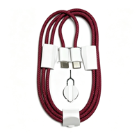 Cable de Sincronización de Datos de 480 Mbps, Cable de Carga USB C a USB C, Cable Trenzado de 60 W PD, Color Borgoña, Carga Rápida para iPhone 15-18