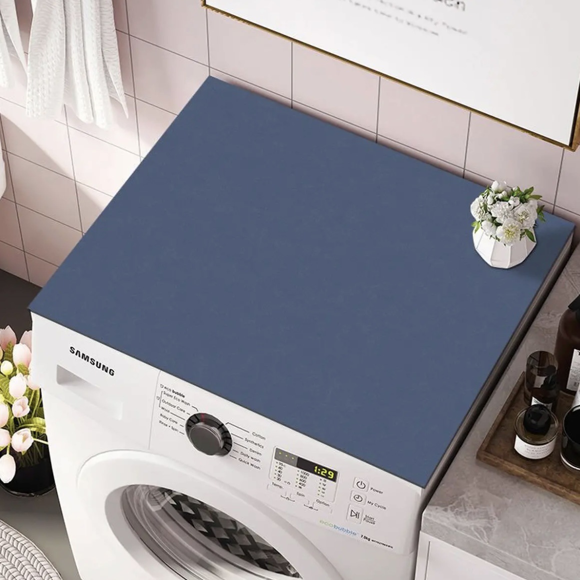 Tapis De Protection En Silicone Pour Buanderie - Bac De Drainage Réutilisable 50x60/60x60/60x65 Cm - Pour Machine à Laver, Mini-frigo, Plantes (Gris)