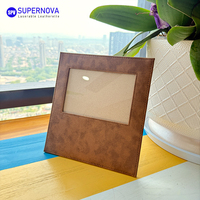 Cadre photo en cuir 5x7 vierge pour gravure laser, cadres photo en similicuir laserable pour table, vente en gros, logo personnalisé