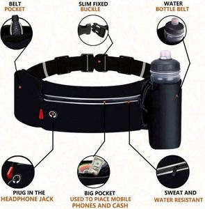 Porte-bouteille d'eau personnalisé, sac banane imperméable, léger, réglable, ceinture de course - Product Image 4