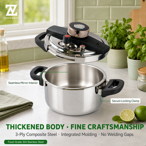 Casserole à pression anti-explosion en acier inoxydable Zhenneng, trois couches, pour <span class=keywords><strong>cuisinière</strong></span> à gaz et plaque à induction, 4L 5L 6L 7L 8L 9L 11L - Product Image 2