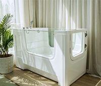 Baignoire de lavage pour chiens autoportante au design moderne et écologique, avec ozonothérapie et 8 jets, pour chiens/chiot, baignoires spa pour usage en salle de bain