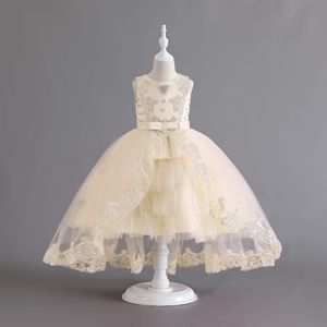 Đầm công chúa hoa không tay cho bé gái ĐầM Dạ HộI cho bé gái in họa tiết hoa lưới vải sa tanh - Product Image 3