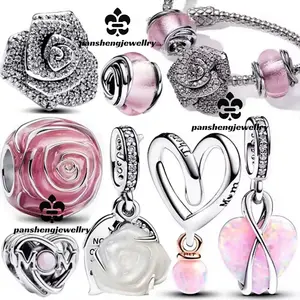 2024 New Mother Day Gift 925 Silver Charm Two-tone Stepmum Entwined Hearts Charm DIY Fit IPandoraer Chain Bracelet Women Jewelry