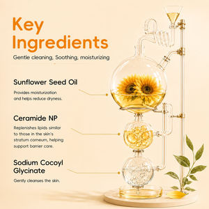 Shampooing et gel douche 2 en 1 pour bébé, huile de graines de tournesol, céramide NP, nettoyant hydratant pour les cheveux et la peau délicats des bébés - Product Image 5