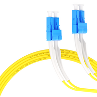 Câble de brassage fibre optique 1m (3ft) 2 fibres LC UPC Duplex vers LC UPC Duplex Monomode (OS2) Riser (OFNR) 2.0mm à gaine serrée Jaune