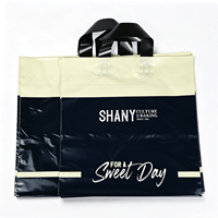 Bolsa de Compras de Plástico LDPE con Asa de Lazo Suave, Precio de Fábrica, Logotipo Personalizado, Reutilizable, para Ropa y Regalos