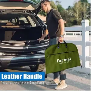 50 Inches Green Oxford Suit Cover For Men Portable Leather Handle Garment Bag Large Capacity Storage Travel Bag