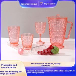 Gobelet à boisson transparent en acrylique réutilisable pour mariage, design créatif épaissi, motif Sakyamuni, pour vin rouge et jus, style minimaliste moderne - Product Image 2