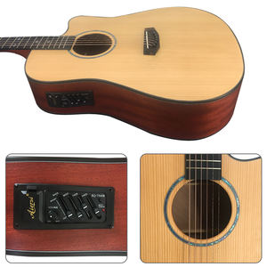 Guitare acoustique électrique Aiersi <span class=keywords><strong>de</strong></span> haute qualité, 41 pouces, Dreadnought, table en épicéa massif, acajou, instrument à cordes en acier folk - Product Image 4