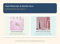 Brosse à dents électrique pour enfants K5 DIY Sonic, résistante aux chutes, IPX7, têtes de brosse remplaçables pour enfants, OEM