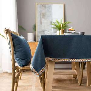 Top Fashion Luxury Wedding Crocheted Plain Polyester Square <b>Tablecloth</b> Chair Cover Set Waterproof Oilproof Stylish Home Decor - Product Image 2