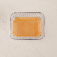 Papier de cuisson rectangulaire naturel anti-déformation haute température pour friteuse à air, idéal pour les côtes de porc