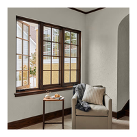Ventanas abatibles con imagen de doble acristalamiento de aluminio y madera para exteriores franceses Diseño de huracanes