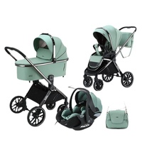Poussette Bébé Haute Kidilo 3-en-1 Paysage avec Nacelle 3-en-1 Pliable Bidirectionnelle, Frein Double à une Étape, Voiture de Marche pour Enfants