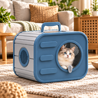 Maison de transport portable pour chat en PP, abri pour animaux de compagnie avec poignée et ventilation, idéal pour les voyages et la maison, pour chats et petits animaux