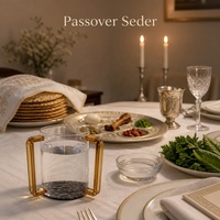 Tasse de lavage Judaica avec poignées dorées-Coupe de Kiddouche Lucite transparente pour le Shabbat juif, la Pâque et la décor