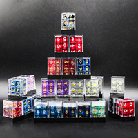 12 pièces Cube rouge or D6 acrylique plastique dés boîte polyédrique liquide noyau résines époxy guerre 40K Dnd Rpg dés
