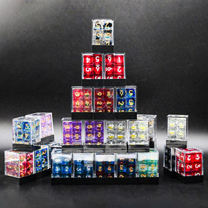 12 pièces Cube rouge or D6 acrylique plastique dés boîte polyédrique liquide noyau résines époxy guerre 40K Dnd Rpg dés - Product Image 5