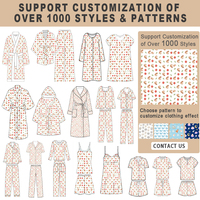 HUOYOUNG Pyjamas personnalisés pour femmes, vêtements de nuit pour femmes, ensemble pyjamas en satin de soie imprimés papillon floral par sublimation pour femmes