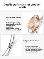 HAOLL harga pabrik perhiasan cincin zirkon batu oranye perhiasan halus untuk wanita perak murni perhiasan 925