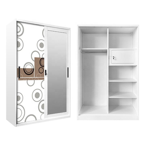 Armoire de <span class=keywords><strong>placard</strong></span> en métal imprimé simple armoire à vêtements en acier pour intérieur extérieur pour la maison chambre auberge salle à manger <span class=keywords><strong>porte</strong></span> Almirah - Product Image 3